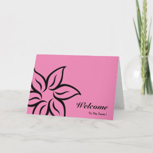 Welkom bij het team Pink & Black Floral Kaart
