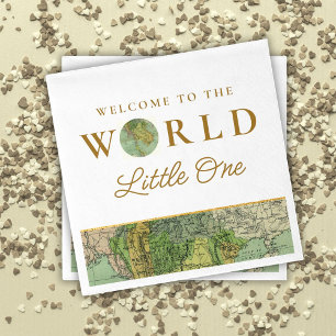 Welkom bij het World Little One Travel Baby shower Servet