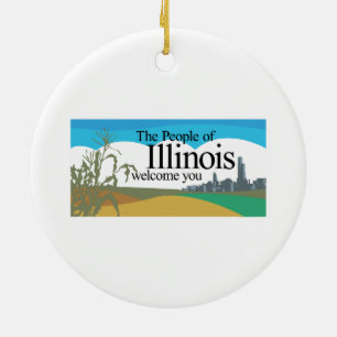 Welkom bij Illinois - USA Road Sign Keramisch Ornament