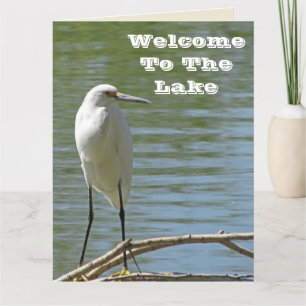 Welkom bij Lake White Egret Photo Lakeside Guest Bedankkaart