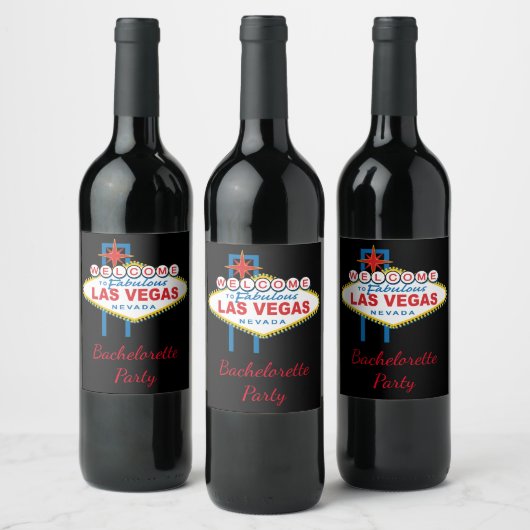 Welkom bij Las Vegas Bachelorette Party Wijn Etiket (Flessen)