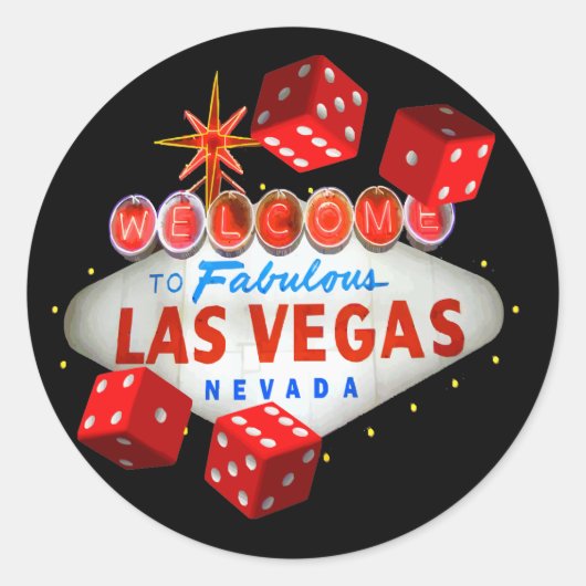 Welkom bij Las Vegas + Dice Stickers (Voorkant)