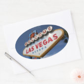 Welkom bij Las Vegas Ovale Sticker (Envelop)
