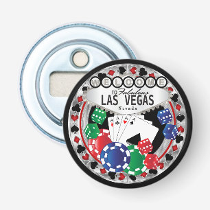 Welkom bij Las Vegas Style - Red en Silver Button Flesopener