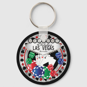 Welkom bij Las Vegas Style - Red en Silver Sleutelhanger