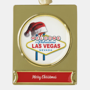 Welkom bij Las Vegas Verguld Banner Ornament