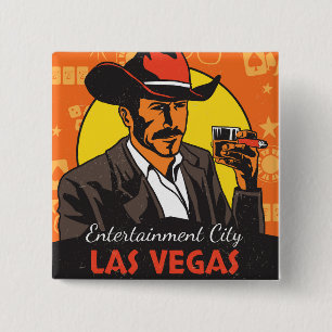 Welkom bij Las Vegas Vierkante Button 5,1 Cm