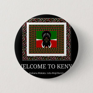 Welkom bij Magisch Kenia: Hakuna Matata Ronde Button 5,7 Cm
