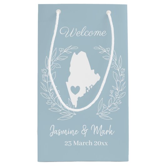 Welkom bij Maine bruiloft, aangepast Klein Cadeauzakje (Achterkant)