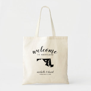 Welkom bij Maryland   State Silhouette Wedding Tote Bag