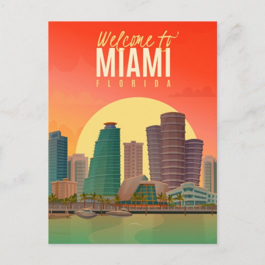 Welkom bij Miami Florida Briefkaart (Voorkant)