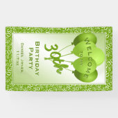 Welkom bij mijn 30e verjaardag: Groen/Wit Spandoek (Horizontaal)