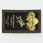 Welkom bij mijn 35e verjaardag - Gold/Black Spandoek (Horizontaal)