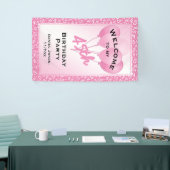 Welkom bij mijn 45e verjaardag - Roze/Wit Spandoek (Beurs)