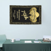 Welkom bij mijn 70e verjaardag - Gold/Black Spandoek (Beurs)