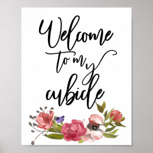 Welkom bij mijn hokje bord kantoor werkplek poster