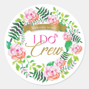 Welkom bij mijn I Do Crew Bridal Party Gift Ronde Sticker