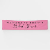 Welkom bij Name Vrijgezellenfeest Script Dark Pink Spandoek (Horizontaal)