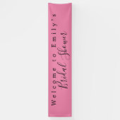 Welkom bij Name Vrijgezellenfeest Script Dark Pink Spandoek (Verticaal)