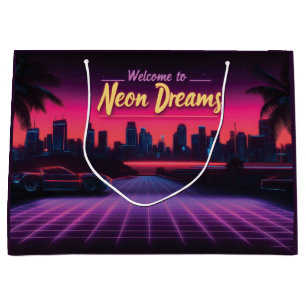 Welkom bij Neon Dreams - Retro Wave Cityscape Groot Cadeauzakje
