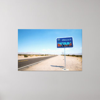 Welkom bij Nevada Sign Canvas Afdruk