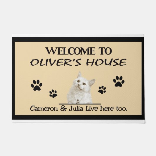 Welkom bij Oliver's House Cat Live hier ook Deurmat (Voorkant)