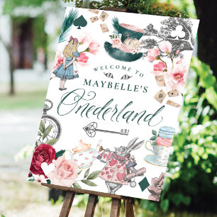 Welkom bij Onederland Alice in Wonderland Collage Poster