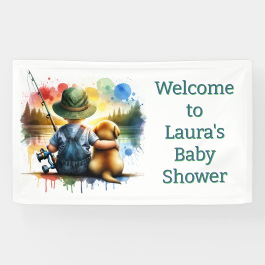 Welkom bij ons Baby shower Gepersonaliseerd Spandoek (Horizontaal)