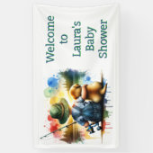 Welkom bij ons Baby shower Gepersonaliseerd Spandoek (Verticaal)