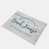 Welkom bij ons Beach House Script Deurmat (Schuin)