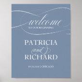 Welkom bij ons begin | Dusty Blue Sign Poster (Voorkant)