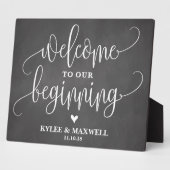 Welkom bij ons beginbewerkbare trouwbord fotoplaat (Zijkant)