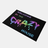 Welkom bij ons Crazy House (aanpasbaar) Deurmat (Schuin)