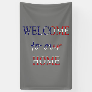 Welkom bij ons huis bedekt op USA Flag (v) bnrt Spandoek