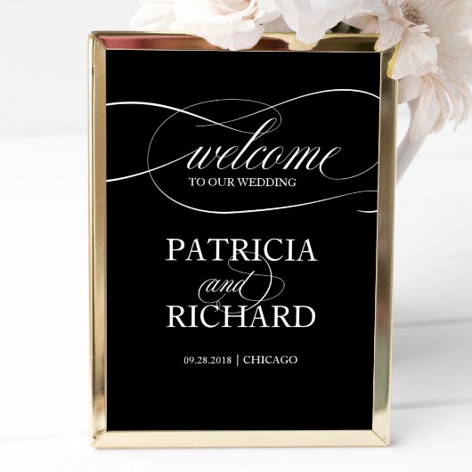 Welkom bij ons huwelijk | Zwart teken Poster