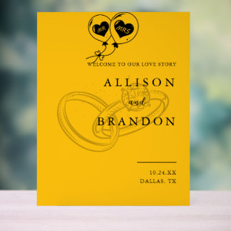 Welkom bij ons liefdesverhaal Weddenschap Acryl Bord