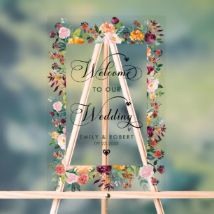 Welkom bij ons Lijst voor de zomerbloemen Acryl Bord