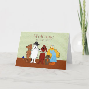 Welkom bij ons personeel, Humorous, Cartoon Animal Kaart