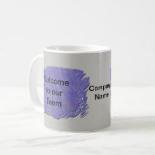 Welkom bij ons team Abstracte Paarse grijs Koffiemok (Voorkant links)