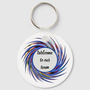 Welkom bij ons team spiral Pattern New Employee Sleutelhanger