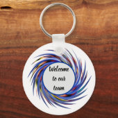 Welkom bij ons team spiral Pattern New Employee Sleutelhanger (Voorkant)