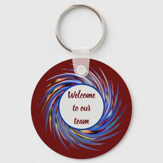 Welkom bij ons team spiral Pattern New Employee Sleutelhanger (Voorkant)