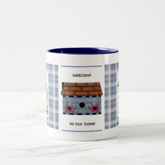 Welkom bij ons thuis tweekleurige koffiemok