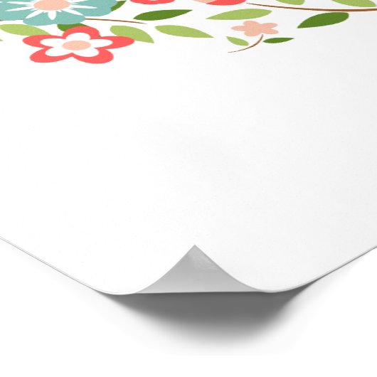 Welkom bij ons trouwbord | Floral | Bothandel Poster (Hoek)