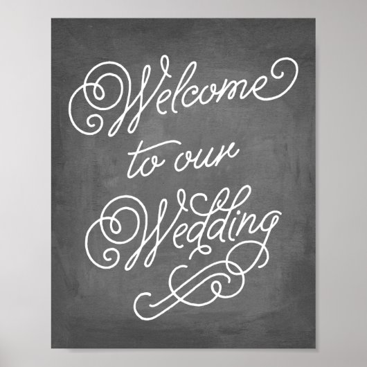 Welkom bij ons trouwbord | Weddenschap-decor Poster (Voorkant)