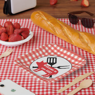 Welkom bij onze BBQ Pig party paper napkins Papieren Bordje