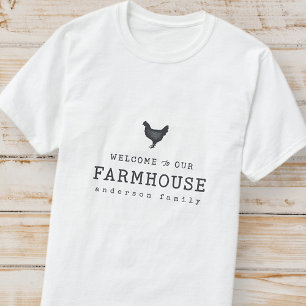 Welkom bij onze boerderij in Land Rustic Chicken T-shirt