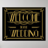 Welkom bij onze bruiloft Art Deco Print (Voorkant)