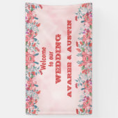 Welkom bij onze bruiloft spandoek (Verticaal)