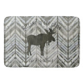 Welkom bij onze Cabin Moose Rustic Lodge Bath Deco Badmat (Voorkant)